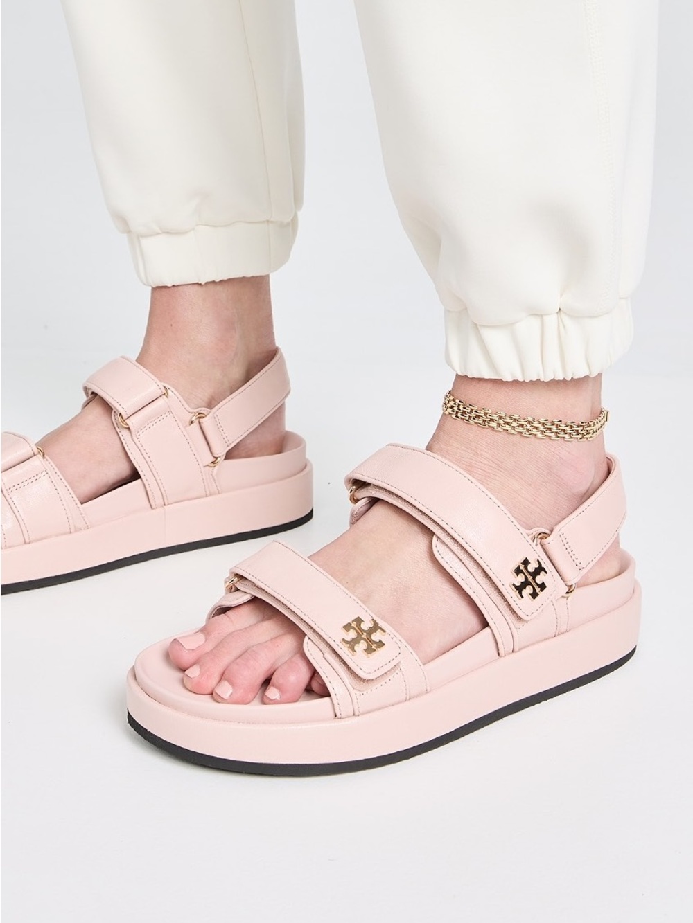 Tory Burch Blush Pink Platform Velcro Sandals